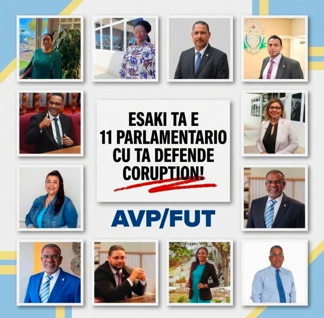Pueblo di Aruba mester condena fuertemente e 11 parlamentario cu ta premia corrupcion