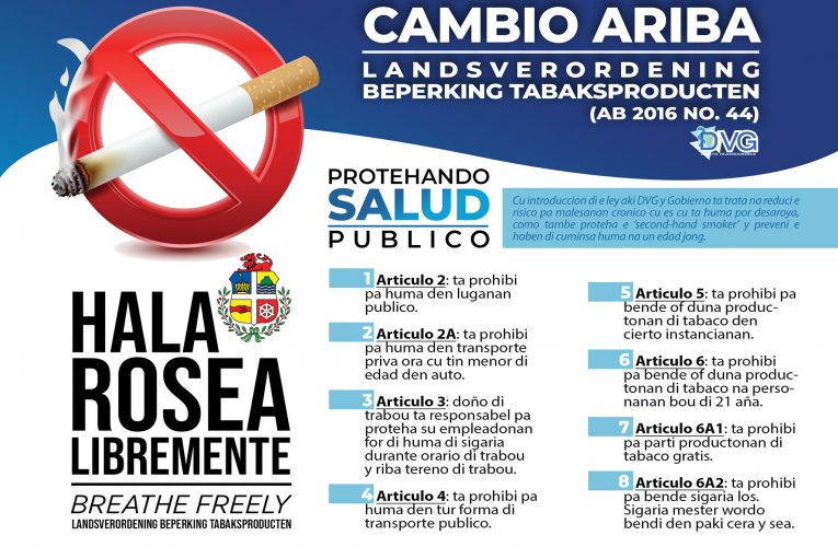 Minister Dangui Oduber: UN AÑA PASA A INTRODUCI E LEY DI TABACO