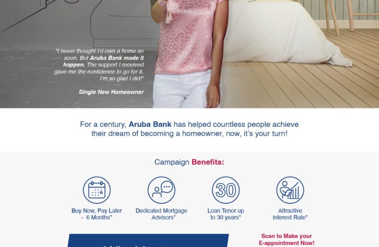 Aruba Bank ta lansa campaña di Prestamo di Hipoteca 