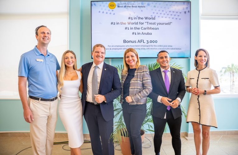 Minister di Turismo mr. Wendrick Cicilia orguyoso den logro grandi di Bucuti & Tara Beach Resort pa nos turismo